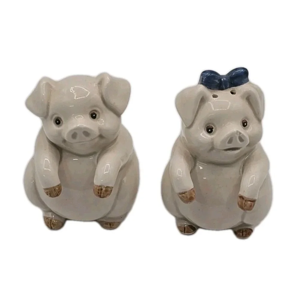 Vintage‎ Fritz and Floyd Pigs in A Wooden Box U260-14